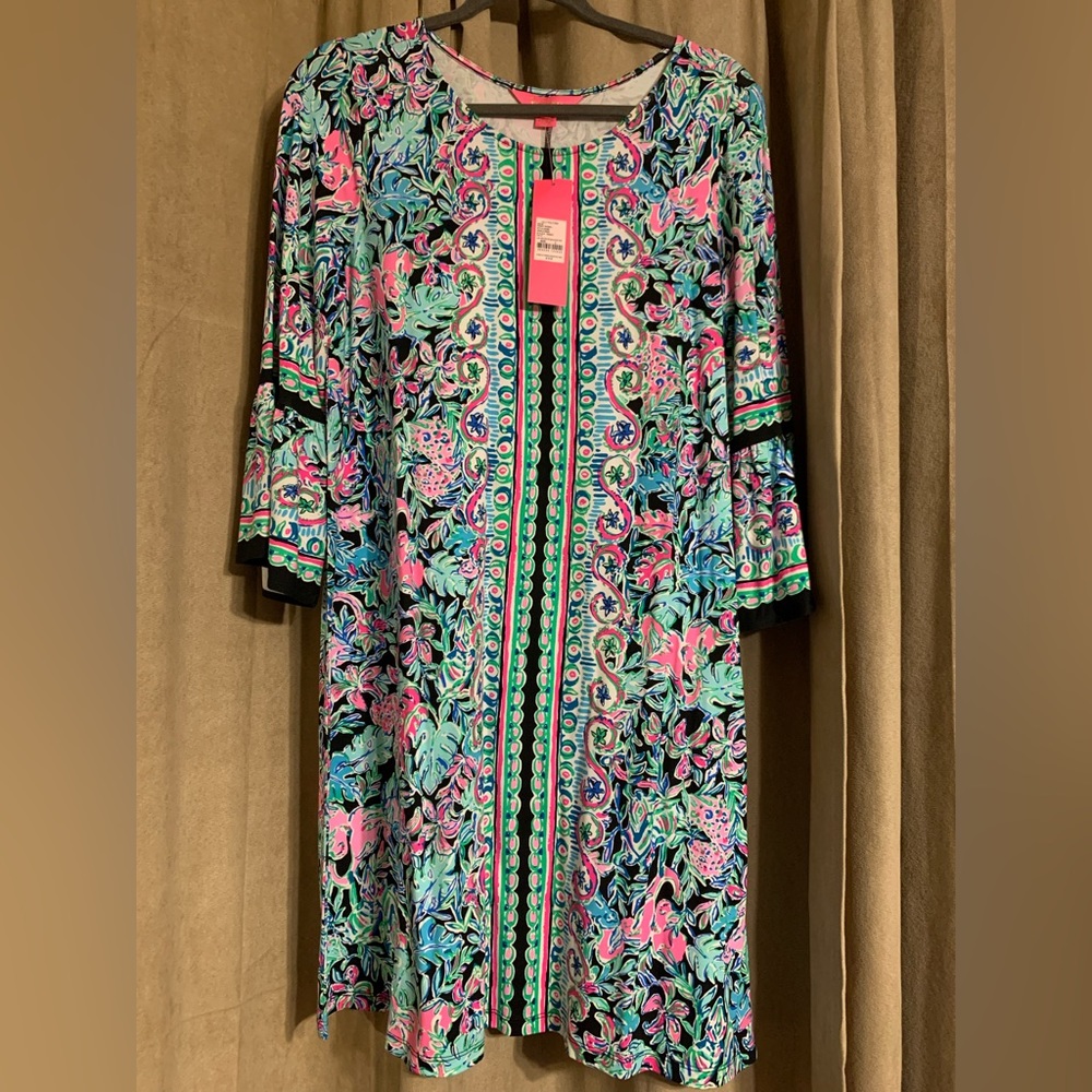 OPHELIA SWING DRESS - Size Large - NWT - Onyx Lets Get Wild Knit Dress